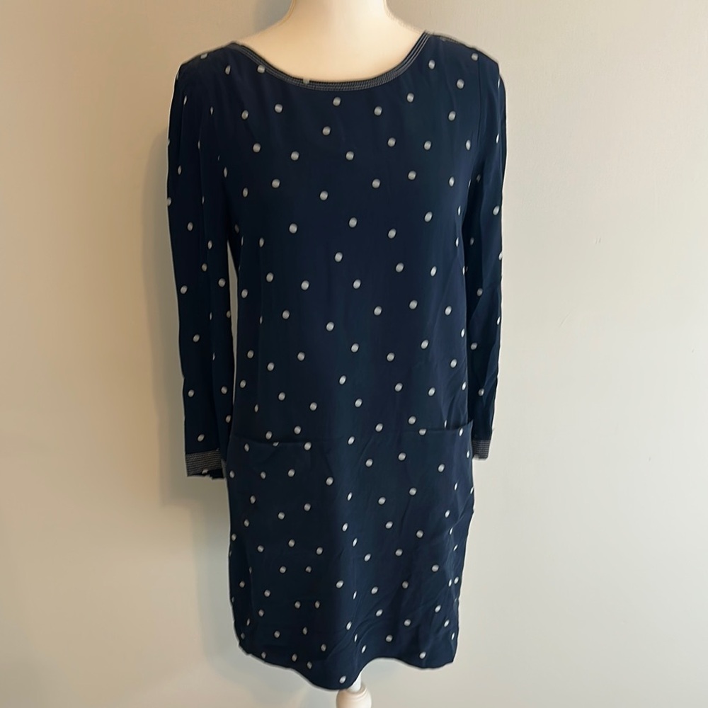 J. Crew Navy Polka Dot Dress